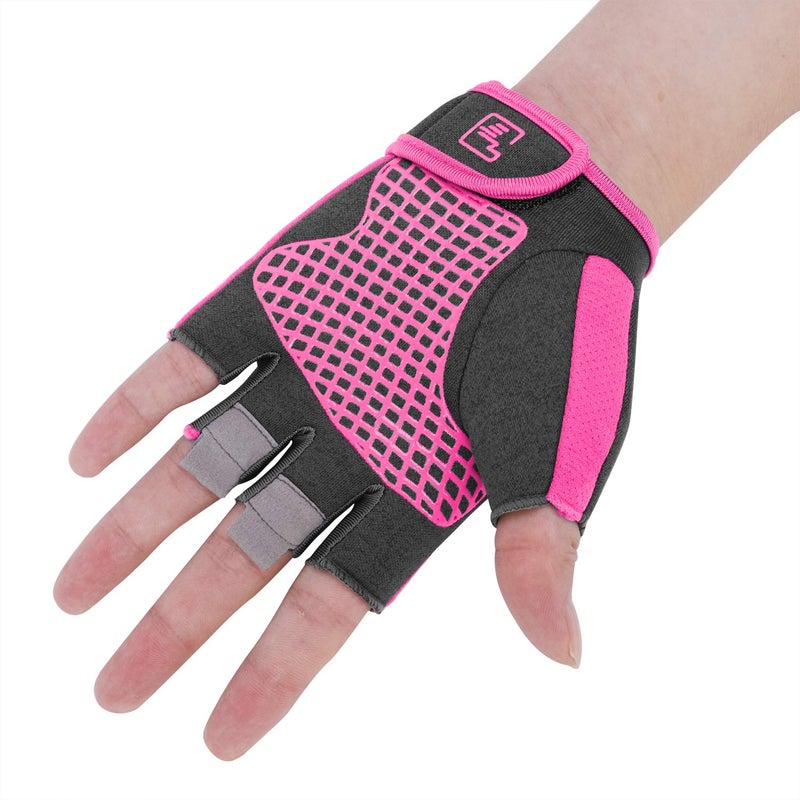 Clobeau Biking Gloves Kids Boys Girls Cycling Exercise Half Finger Fingerless Gloves Child Motor Bike Riding Anti-Slip Weight Lifting Bikes Workout Climbing Bicycle Glove Gym Skate Glove - Image 5